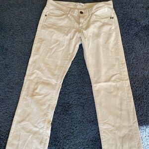 Cabi size 6 white corduroy's